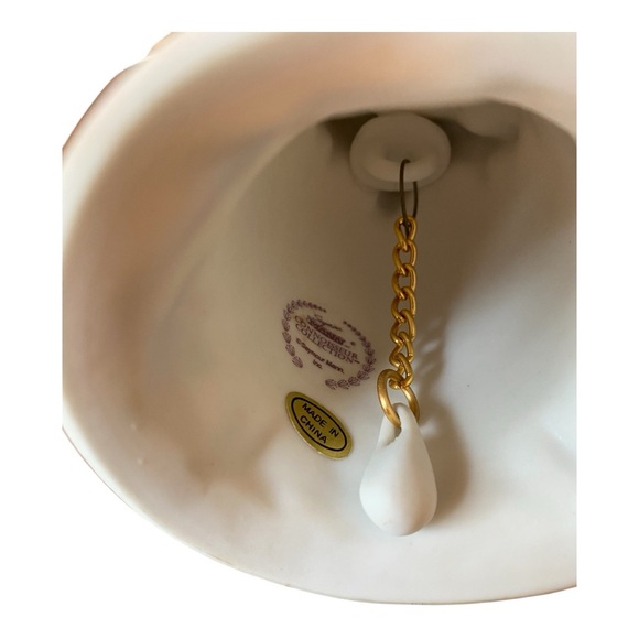 Vintage Bell adorned with pretty pink flowers and a hummingbird. Mint! - Picture 7 of 7